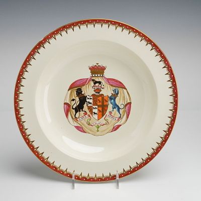 Wedgwood Armorial Creamware Soup Bowl Arms of Earl of Shaftsbury. A fine Wedgwood creamware 