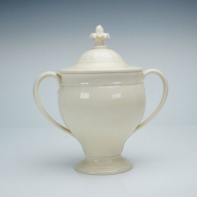 Wedgwood Etruria & Barlaston Creamware Covered Urn. A single covered container produced by 