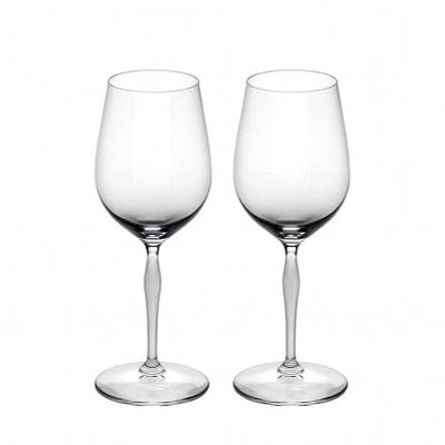 Pair of Lalique 100 Points by James Suckling Universal Wine Glasses, Sealed Box. A pair of lead 