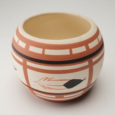 Tigua Pueblo Pottery Bowl by Krum. Handmade Tigua Pueblo pottery bowl signed "Tigua by Krum" 