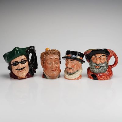 4pc Royal Doulton and Beswick Small Character Jugs Pecksniff Turpin. A collection of four 