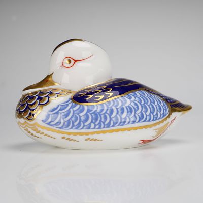 Royal Crown Derby Imari Duck Bone China Figurine Paperweight. A Royal Crown Derby bone china 