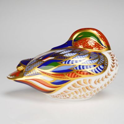 Royal Crown Derby Paperweight, Teal 21st Anniversary Edition. A Royal Crown Derby fine bone 