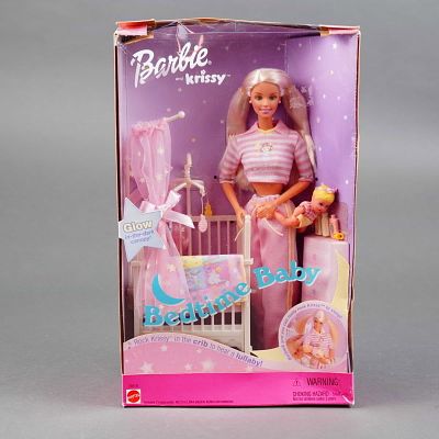 Mattel Barbie and Krissy Bedtime Baby Doll Set, 11.5 inches. Manufactured by Mattel, Inc. in 