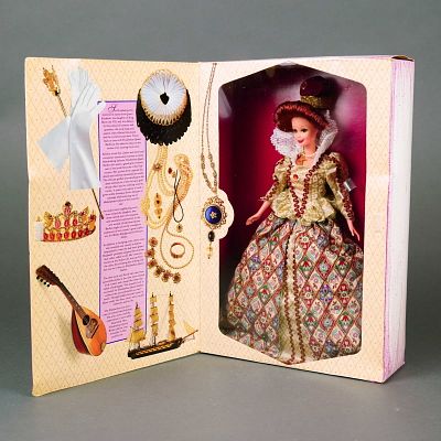 Mattel Elizabethan Queen Barbie Doll, 11.5 Inches. Manufactured by Mattel, Inc., this vinyl doll 