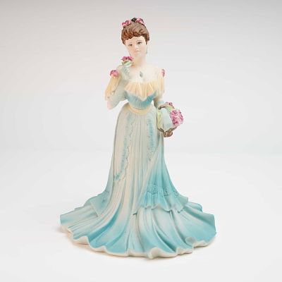 Coalport Age of Elegance Summer Fragrance Figurine. A Coalport matte fine porcelain figurine 
