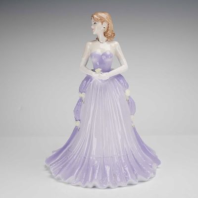 Coalport Bone China Figurine, 2005 May Ball. The figure is constructed of glazed bone china and 