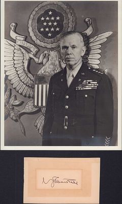 US Military, US Army, Autographed Official Portrait, General of the Army George C. Marshall, World. 