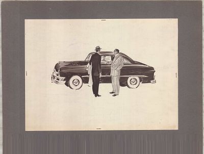 Wayne Hall Pen & Ink & Color Wash Drawing 1950s Ford. This lot presents an original piece of 