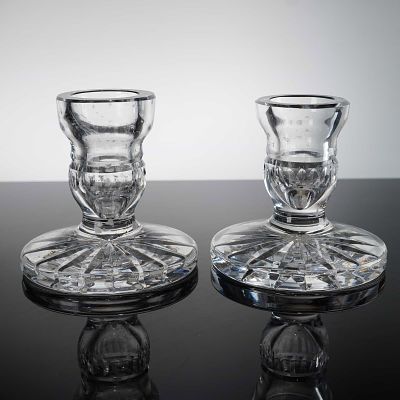 A Pair of Waterford Glandore Pattern Cut Crystal Baluster Candlesticks. This pair of 