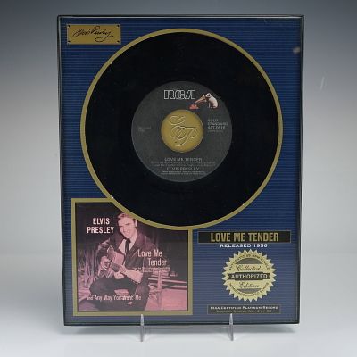 Elvis Presley Love Me Tender RIAA Certified Platinum Record Commemorative Plaque. This 