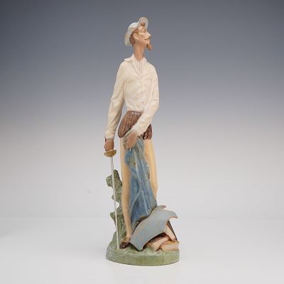Lladro Gres Porcelain Don Quixote Standing Figurine Model 2265. A Lladro gres porcelain figurine 