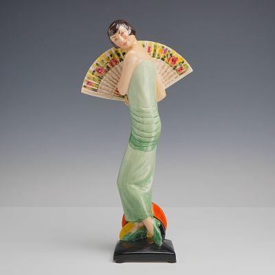 Kevin Francis Ceramics Art Deco Style Lady With Fan Figurine Lady with Fan. A Kevin Francis 