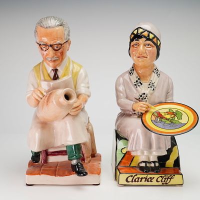 Two Kevin Francis Ceramics Limited Edition Toby Jugs Bernard Leach and Clarice Cliff. Both 