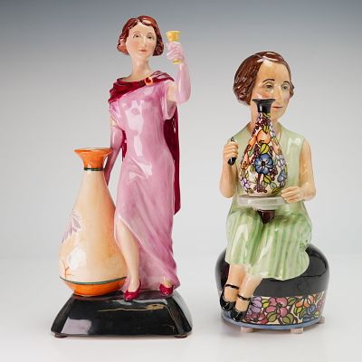 Two Kevin Francis Ceramics Limited Edition Figurine and Toby Jug, Charlotte Rhead. This lot 