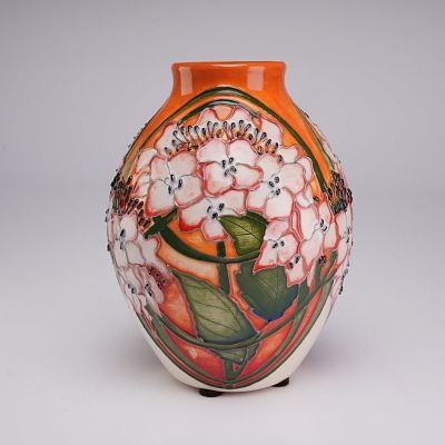 Moorcroft Pottery Trial Floral Vase Dated 2013. A Moorcroft earthenware art pottery vase of 