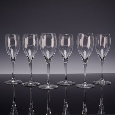 Set of Six Baccarat Crystal St. Remy Claret Wine Glasses. A set of six Baccarat lead crystal 