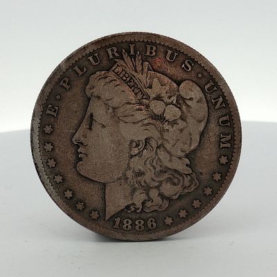 1886 US Morgan Silver Dollar. This 1886 United States Morgan silver dollar was struck at the San 