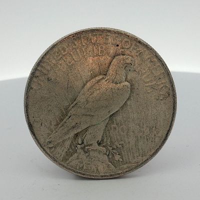 1925 US $1 Peace Silver Dollar. 1925 US $1 Peace silver dollar struck at the Philadelphia Mint. 