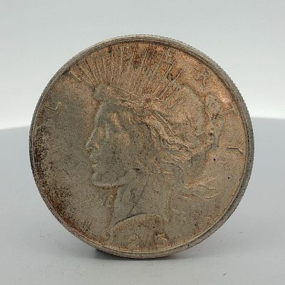 1925-S US Peace Silver Dollar. This 1925 US Peace silver dollar was struck at the Philadelphia 