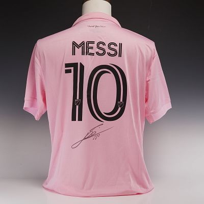 Lionel Messi Signed Inter Miami CF 2022-23 Home Jersey with Icons.com COA. This is an official 