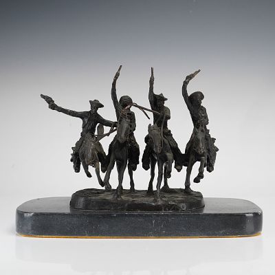 After Frederic Remington Coming Through the Rye Bronze Sculpture, Signed & Numbered. This bronze 