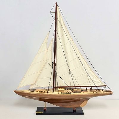 Endeavour J-Class Yacht Handcrafted Model Replica. This is a handcrafted wooden display model of 