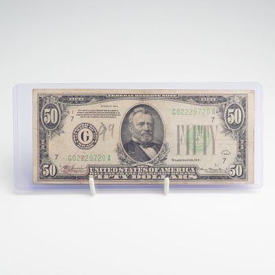 US Series of 1934 $50 Federal Reserve Note Chicago District. This vintage US currency bill 