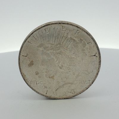1923 US Peace Silver Dollar. This 1923 US Peace silver dollar was struck at the Philadelphia 