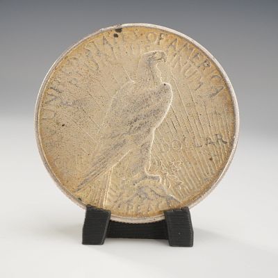 1923-S US One Dollar Peace Silver Dollar Coin, Circulated. This 1923 Peace silver dollar was 
