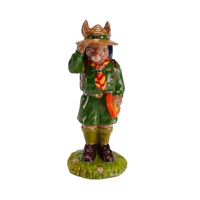 Royal Doulton Prototype Boy Scout Bunnykins. Depicting a Boy Scout rabbit standing on a grassy 