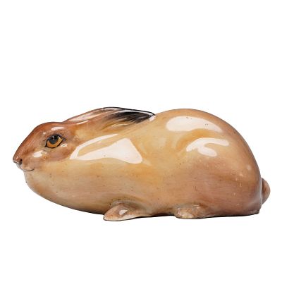 Royal Doulton Figurine, Crouching Hare HN107. Porcelain hand painted figure of a hare crouching 