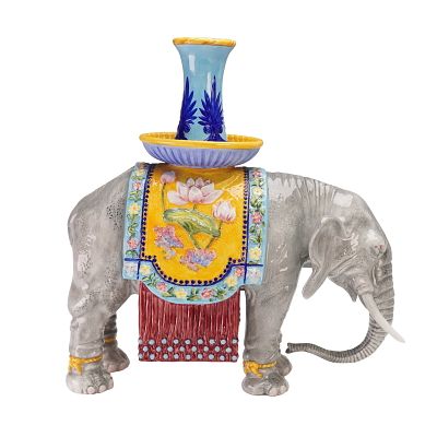 Royal Doulton Prototype Figurine Candlestick, Elephant. A rare Royal Doulton prototype 