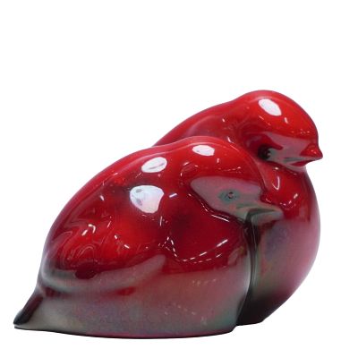 Royal Doulton Flambe Animal Figurine, Chicks - Two HN236. The piece depicts two baby birds 