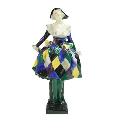 Royal Doulton Figurine, Harlequinade HN585. This early figure features a standing female 