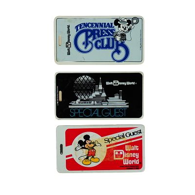 3pc Walt Disney Productions Special Guest and Press Club Luggage Tags. A collection of three 