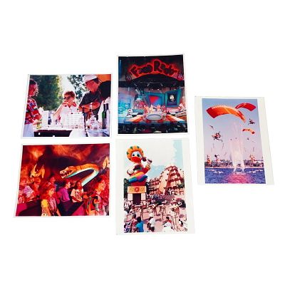 5pc 1990's Original Walt Disney World Epcot Press Photographs. A collection of five photographs 