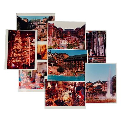 6pc Walt Disney World Wilderness Lodge Press Photographs. A collection of five original Walt 