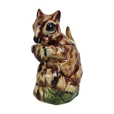 McCoy Pottery Ceramic Chipmunk Novelty Cookie Jar. A mid-century novelty cookie jar in glazed 