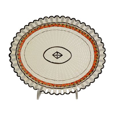 Wedgwood Creamware Etruscan Pattern Oval Platter for Neale and Bailey with Pierced Rim. An oval 