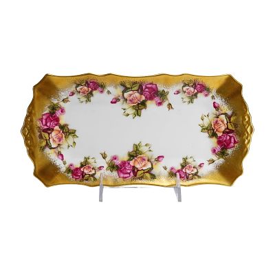 Wedgwood Royal Chelsea Bone China Platter, Golden Rose. This Wedgwood Royal Chelsea Bone China 