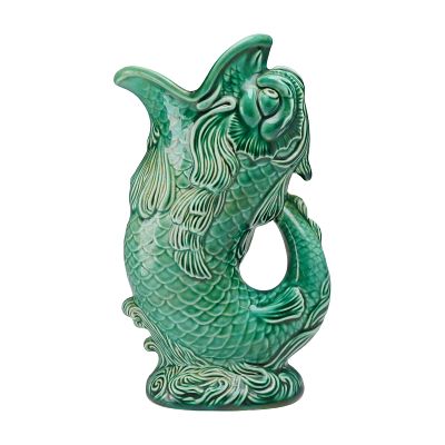 Wedgwood Green Glazed Dolphin Pitcher. This figural earthenware pitcher was produced by Wedgwood 