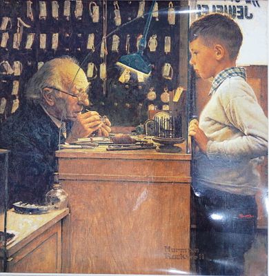 Norman Rockwell, 'The Watchmaker', Late 20th Century. Norman Rockwell, offset lithograph, an 