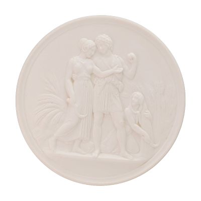 B&G Bisque Porcelain Four Seasons Plaque, Summer. From the 'Four Seasons' series, specifically 