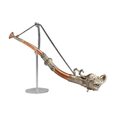 Tibetan Copper and Silvered Metal Ritual Trumpet Kangling. A Tibetan ritual musical instrument 