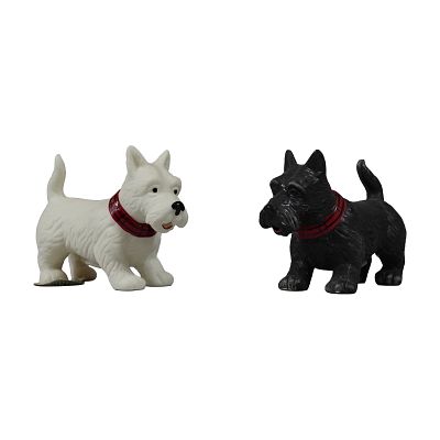 Pair of Scottish Terrier and West Highland White Terrier Salt and Pepper Shakers. A pair of 