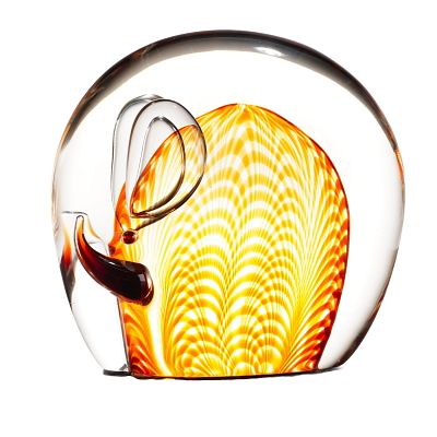 Renato Tosi for Cenedese Murano Sommerso Glass Elephant Figurine, 1988. This heavy Murano art 