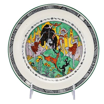Wedgwood Fairyland Etruria Cabinet Plate, Silenus. The central well is decorated with a 