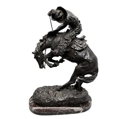After Frederic Remington, The Rattlesnake Large Bronze Sculpture. This work is a large bronze 