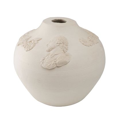 Wedgwood Raw Unglazed Jasperware Experimental Trial Vase. This unglazed white stoneware vase is 